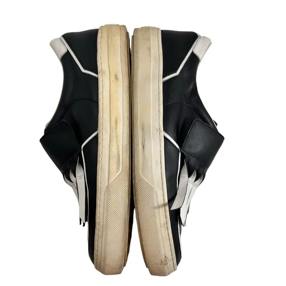 Tod's Kiltie Frangia Origami Fringe Slip On Sneakers Black Leather